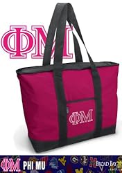 Phi Mu Tote Bag Rich Pink Phi Mu Design - For Travel or Beach Best Unique Gift Ideas for Her, Women, or Ladies