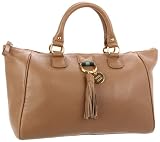 Tommy Hilfiger Tasseled Pebble East-West Satchel,Cafe Au Lait,One Size