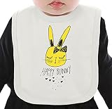 Happy bunny ネクタイを有する有機ビブ Medium