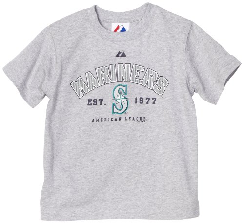 MLB Boys' Seattle Mariners Base Stealer Tee (Grey, 5/6)