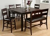 Jofran Rustic Prairie Collection - Counter Height Butterfly Leaf Table with Hand Hewn Corners Dining Room Set