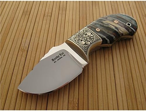 Randy Lee SK 4488 Mammoth Tooth Stubby Skinner w/ Bruce Shaw Engraving Custom Knife