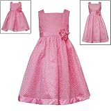 Rare Editions Girls 2T-6X CORAL-PINK WHITE FLOCK DOT MESH OVERLAY Special Occasion Wedding Flower Girl Easter Birthday Party Dress