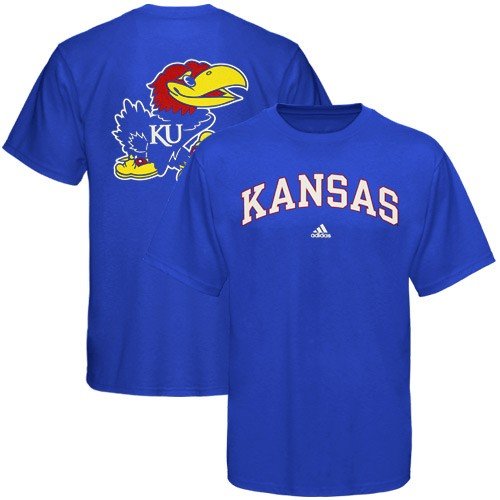 NCAA Men's Kansas Jayhawks Relentless Tee Shirt (Blue, Medium)