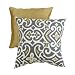 Pillow Perfect Decorative Damask Square Toss Pillow, Gray/Yellow