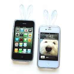 Bunny Crystal Diamond Skin Case for Apple iPhone 4 & 4S, Transparent