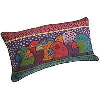 Brentwood Laurel Burch 13 by 24-Inch Embroidered Tapestry, Polka Dot Parrots, Black
