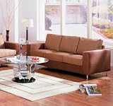 Contemporary Brown and Tan Sofa