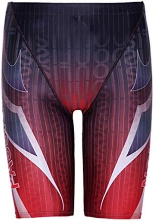 Ziweiba Men's Jammer Swim Trunk Compression Speed Swimwear (3XL, A-red)