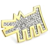 nOir Keith Haring Dog Ring Clear Cubic Zirconi