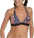 Jessica Simpson Women's Floral Mix And Match Push-Up Halter Bikini Top
