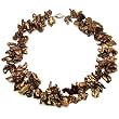 HinsonGayle AAA Giant 15-25mm Chocolate Keshi Cultured Pearl Necklace (Sterling Silver)