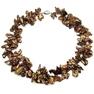 HinsonGayle 15-25mm Chocolate Keshi Freshwater Pearl Necklace by