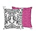 Hot Pink, Black and White Isabella Decorative Accent Throw Pillow by Sweet Jojo Designs
