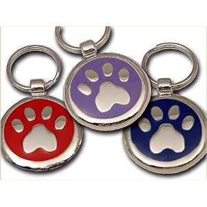 Pet Id Tag Paw Print Custom Engraved