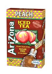 AriZona Peach Iced Tea Iced Tea Stix Sugar Free, 0.8-Ounce Boxes (Pack of 6)