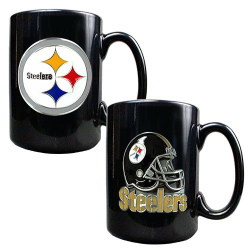 Pittsburgh Steelers NFL 2pc Coffee Mug Set-Helmet/Primary Logo