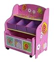4Gr8 Kidz Pink Series Kids Wooden 3-Tier Organizer with Rollout Toy Box
