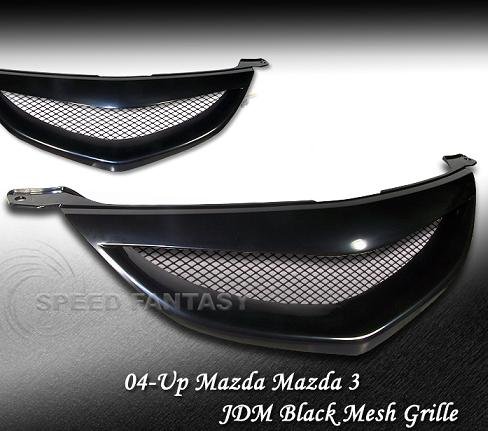 Mazda 3 4Dr JDM Black Euro Grille Grille Grill 2004 2005 2006 2007 2008 04 05 06 07 08
