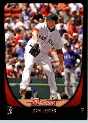 2011 Bowman Baseball Card # 46 Jon Lester - Boston Red Sox - MLB Trading Card in a Protective Display Case