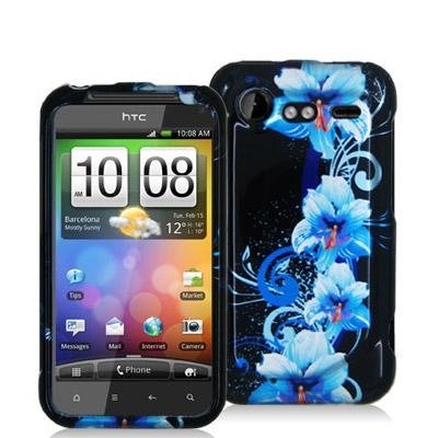 Blue Flowers Design Crystal Hard Skin Case Cover for HTC Droid Incredible 2 6350 by Electromaster