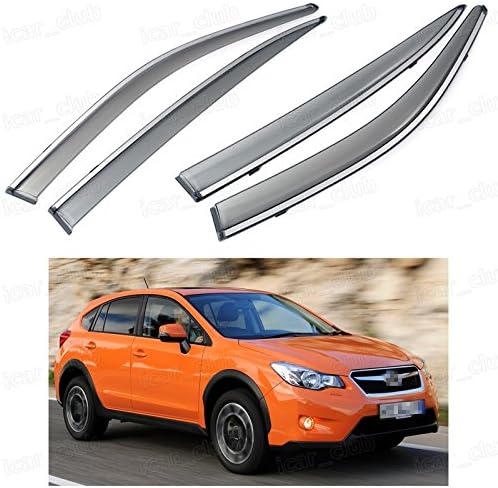 4x Front &amp; Rear Window Visor Deflector Vent Shade for Subaru XV Hatchback 2012-2015 2013 2014
