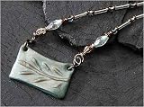 Pack of 6 Sea Of Galilee Olive Branch Rectangle Pendant Necklaces 18