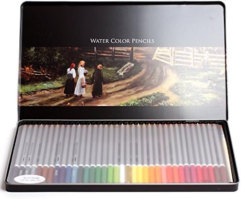 Professional Watercolor Pencils Huge 72 Colors Kit Sets Pack with tin Case