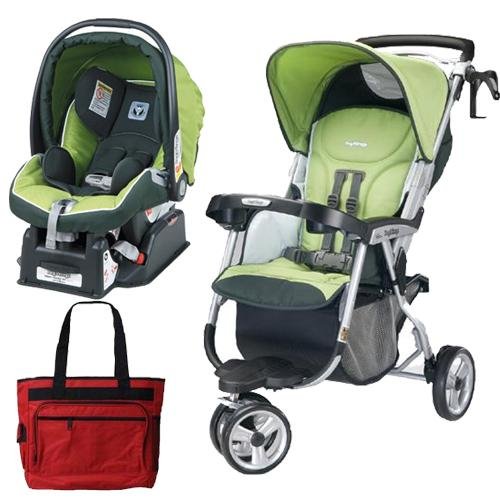 Peg Perego 2010 Vela Travel System - Kiwi with Diaper Bag