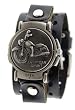Nemesis Black Leather Band With Flip Motorcycle watch Case