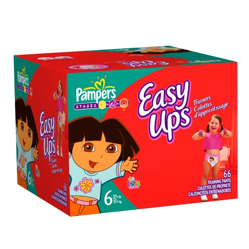 Pampers Easy Ups Trainers for Girls, Size 6 37+ Lbs, Value Pack, 66 Training Pants