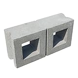 森ブロック工業(株) 120ウインドーブロック ダークグレー 基本型(横筋兼用)