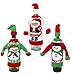2pc Ugly Sweater Party Christmas Table Decoration Wine Bottle Knit Sweater with Santa Cap Wine Bottle Gift Cover Santa Suit