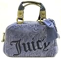 Juicy Couture Classic Velour:  Juicy Embroidery Satchel,Ink/Gunmetal,one size