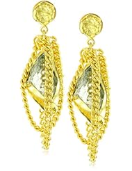 Zariin "Dawn to Dusk" Green Amethyst Gold Earrings