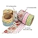 Crafty Rabbit Premium Washi Tape | Floral Set of 7 | Decorative Masking Tape Rolls | Pink Yellow Green Blue