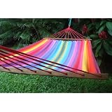 Weather Resistant Hammock in soft and comfortable 100% Cotton, with Polyester Strings, 51 Inches Wide, 91 Long