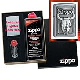 Bull Skull Zippo Lighter Gift Set
