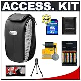 Canon PSC-100 Carrying Case with 4GB Card + 4 AA Batteries + Charger + Accessory Kit for A570 IS, A580, A590 IS, A630 A640, A650 IS, A710 IS, A720 IS, A1000 IS, A2000 IS, E1, G10, SX100 IS, SX110 IS Digital Cameras