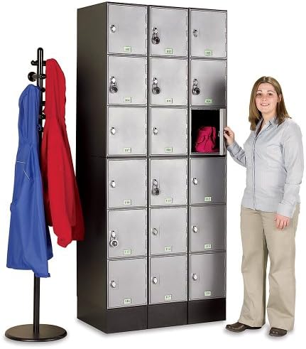 UNITED VISUAL Modular Quiet Lockers - 11-1/2 x17-3/8 x12-1/2" Openings - 1 Locker Wide - Includes Hasp Lock - Black door