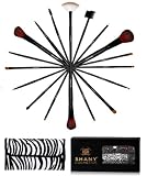 Shany Cosmetics Urban Gal Collection Brush Kit (18 Piece Pro Brushes with Zebra Magnetic Pouch), 13 Ounce