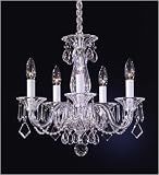 Schonbek 6995SP Silver / Sapphire Allegro Crystal Five Light Up Lighting Chandelier from the Allegro Collection