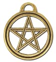 Alterras - Anhänger: Pentagramm, Messing in auf Papdisplay (Ø: 25mm)