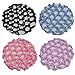 Crochet Bun Cover With 30 Rhinestones 4 Pcs Pack - HR4 (Assort)