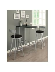 Home: Monarch Specialties Space Saver Bar Table, 24-Inch by 36-Inch, Black/Silver Metal - Monarch Specialties