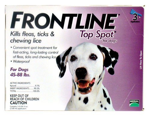 - 	 FRONTLINE Top Spot Dog Flea Control 45-88 lbs Purple 3 Month