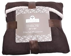 Microfiber Patch Throw 50" X 60" Color Brown