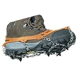 Anti Slip Easy Pull-On Durable Shoe Outdoor Walking Grips Cleats Crampons Chain w Pouch Carabiner