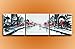Ode-Rin - 100% Hand Painted Oil Painting on Canvas Downtown Street Cityscape Framed 3 Pieces Abstract Wall Art Painting for Living Room Decor, Ready to Hang - (16