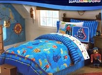 8 Pieces Dan River Blue Pirate Treasure Comforter Bedding & Sheet Set Full Bed-in-a-bag